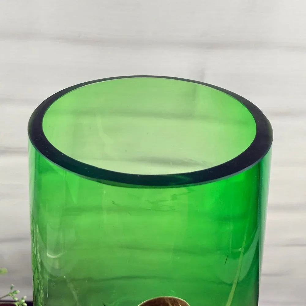 Riihimäen Lasi Tamara Aladin Finland Green Art Glass Vase MCM